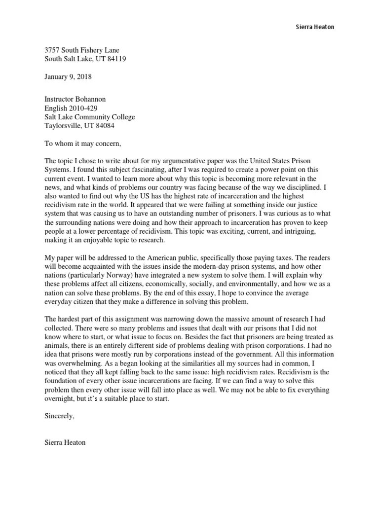 Us Prison System Argumentative Essay Final Draft PDF Rehabilitation