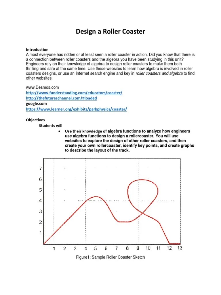design a roller coaster project Mathematical Analysis Teaching