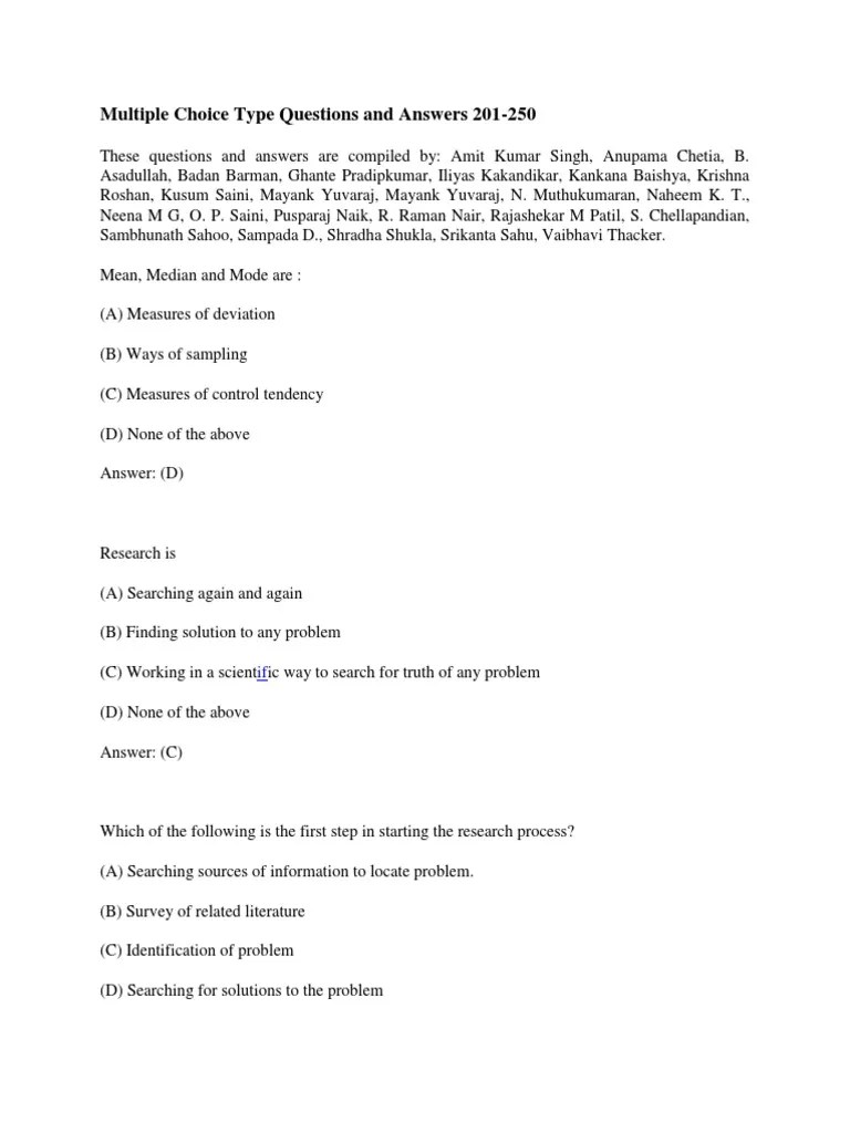 Multiple Choice Type Questions and Answers 201 | Cataloging | Data