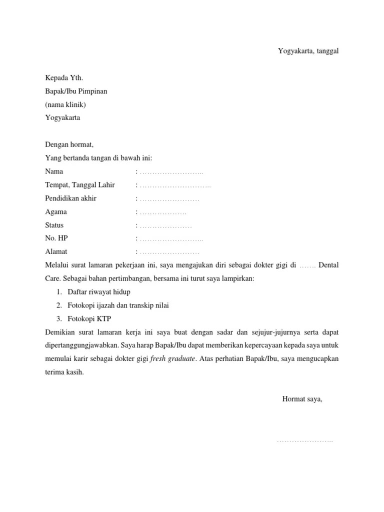 Contoh Cv Dokter Gigi / Contoh Cv Dokter Umum Word denah Check