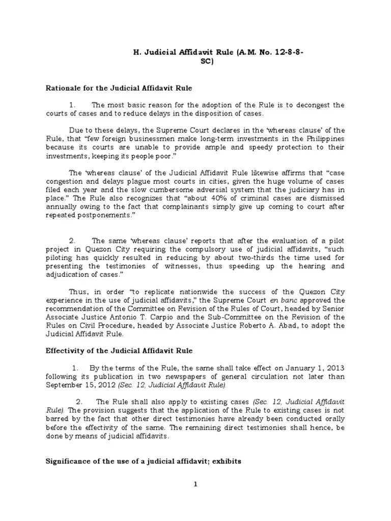 Judicial Affidavit Rule New PDF Affidavit Prosecutor