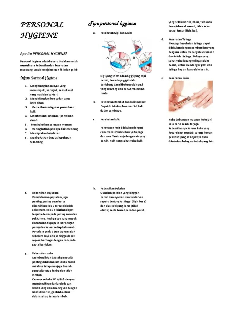 Leaflet PERSONAL HYGIENE Ibu Hamil