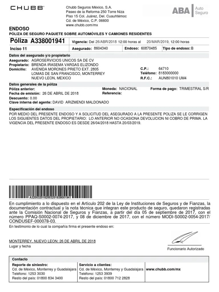 E 60870485 Póliza de seguros Seguro