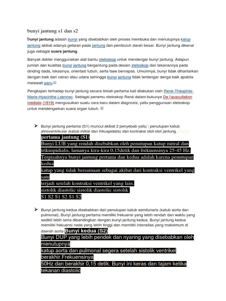 Bunyi Jantung s1 Dan s2 | PDF