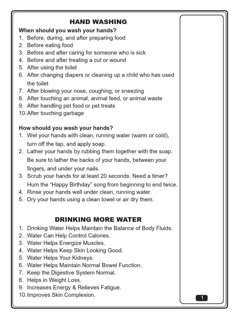 Hand Washing When Should You Wash Your Hands? PDF Alcoholism