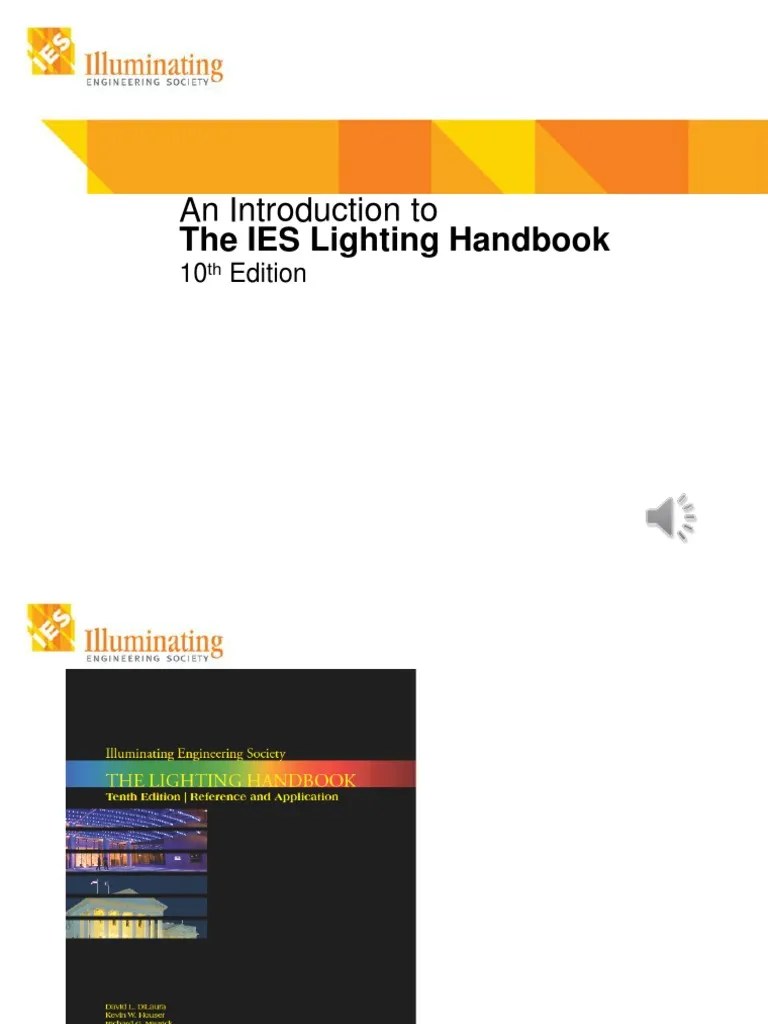 Intro to New IES Lighting Handbook 10th Ed PDF
