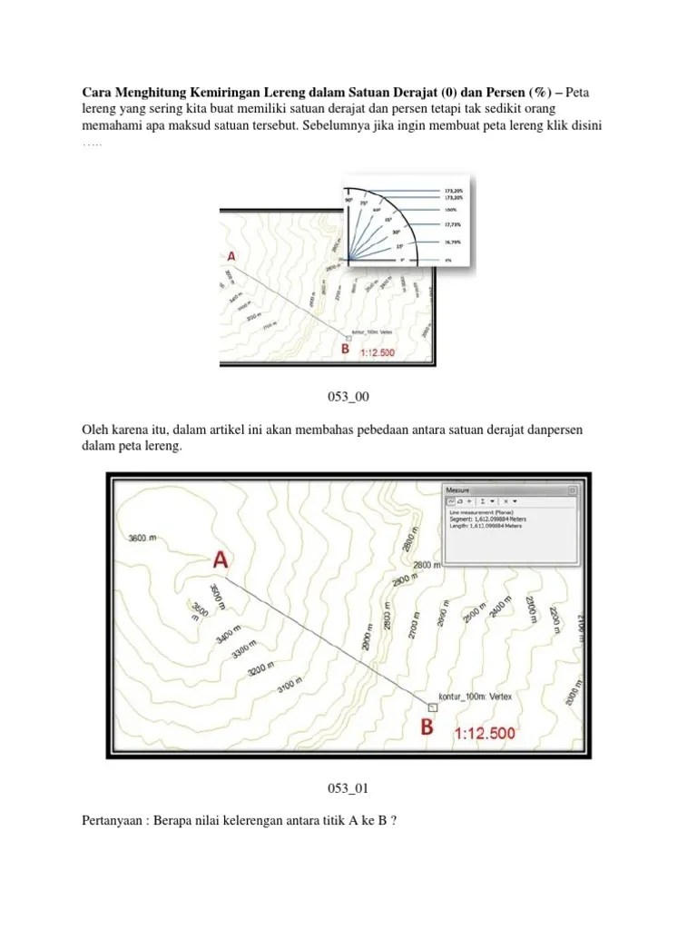 Cara Menghitung Kemiringan Lereng Dalam Satuan Derajat | PDF