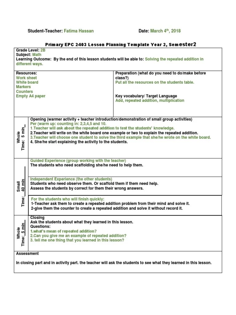 Math Lesson Plan | PDF | Lesson Plan | Teachers