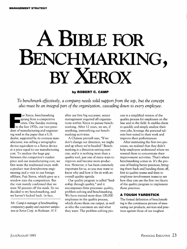 benchmarking by xerox.pdf Benchmarking Business Process