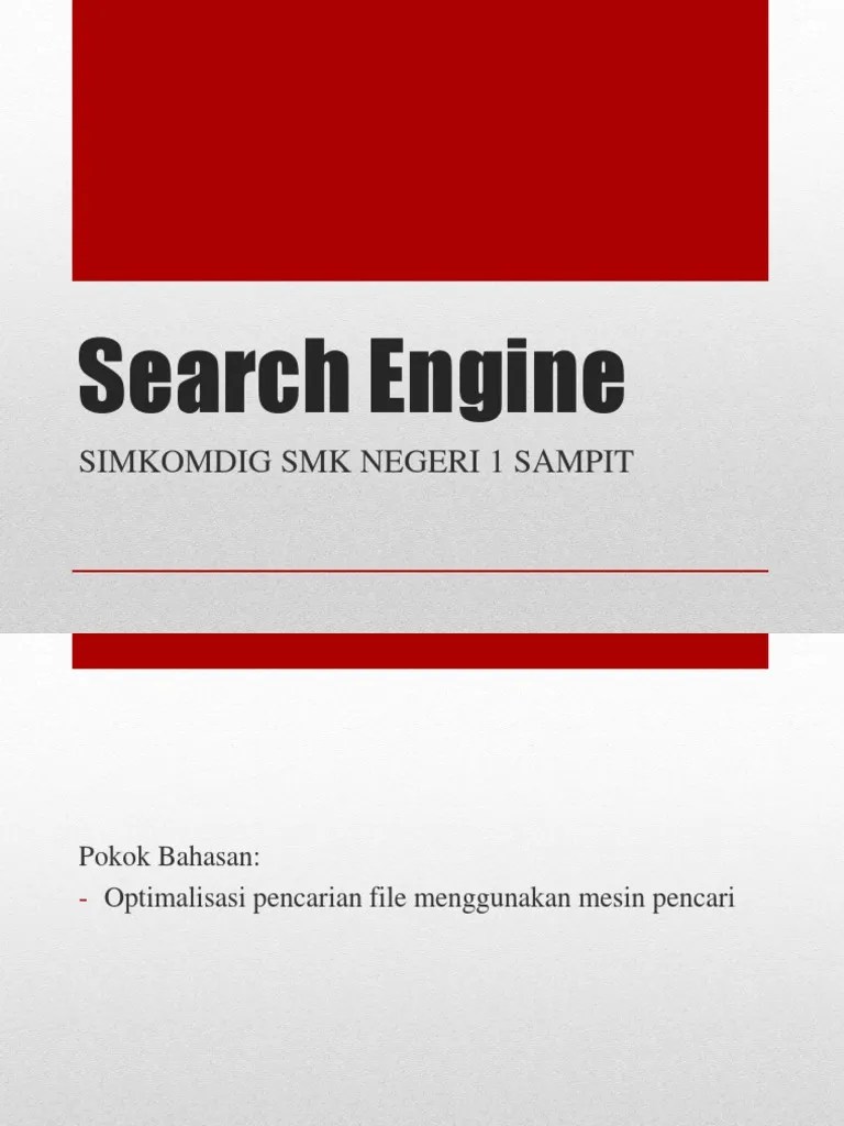 Materi Search Engine Web Search Engine Search Engine Optimization