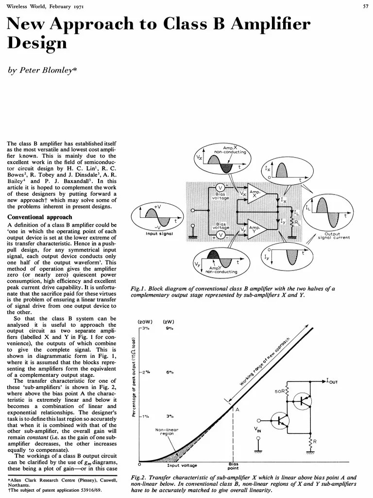 ClassB Amplifier Design by P Blomley Amplifier Distortion