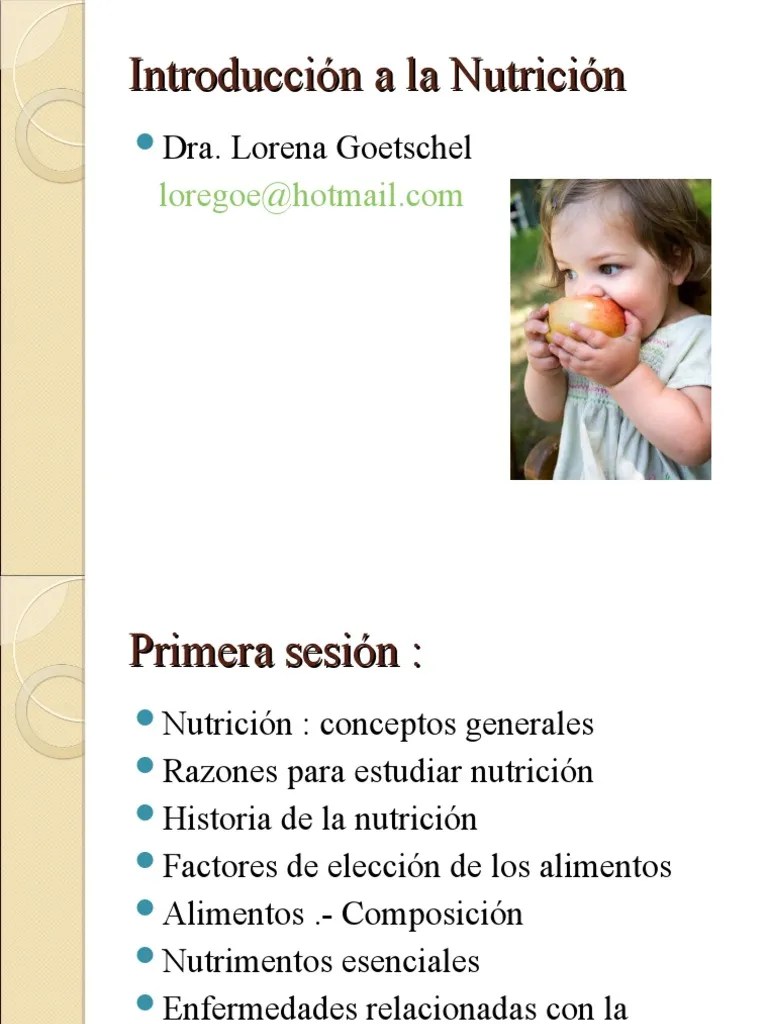 INTRODUCCION A LA NUTRICION