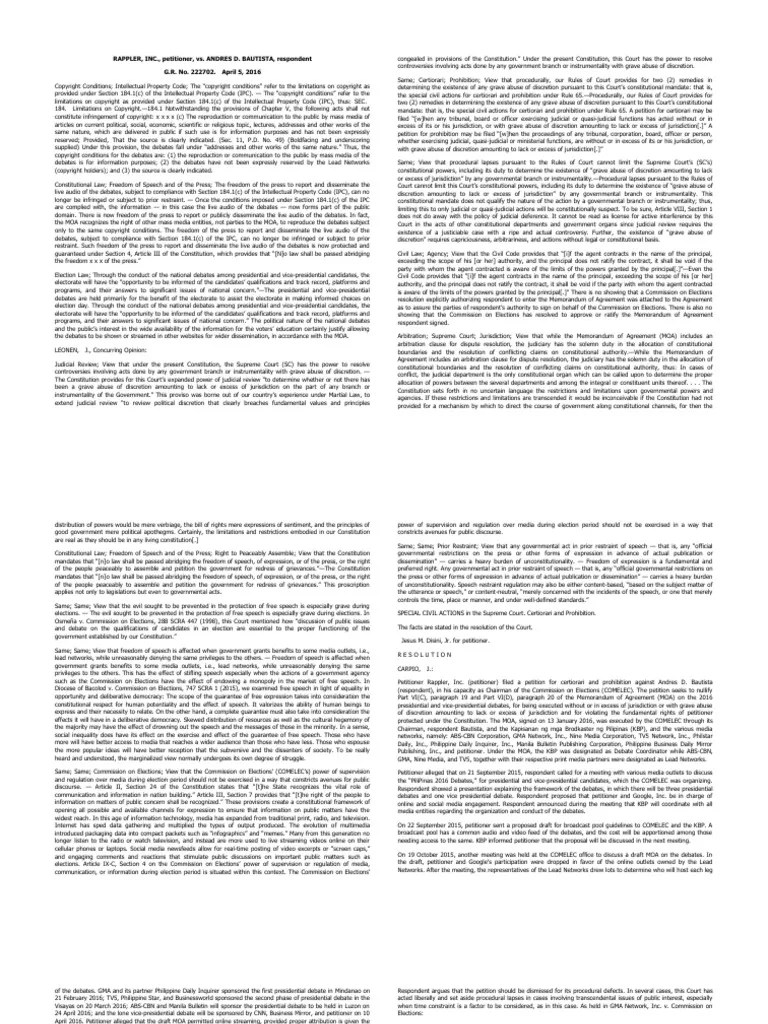 Copyright Cases 07242017 PDF Precedent Freedom Of Speech