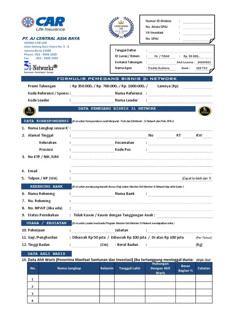 Formulir CAR 3i Crown XL R1E Halaman1-1 | PDF