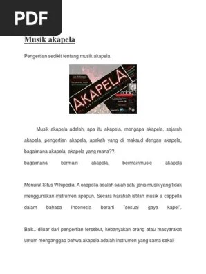 Apa Pengertian Dari Musik Akapela - Data Dikdasmen