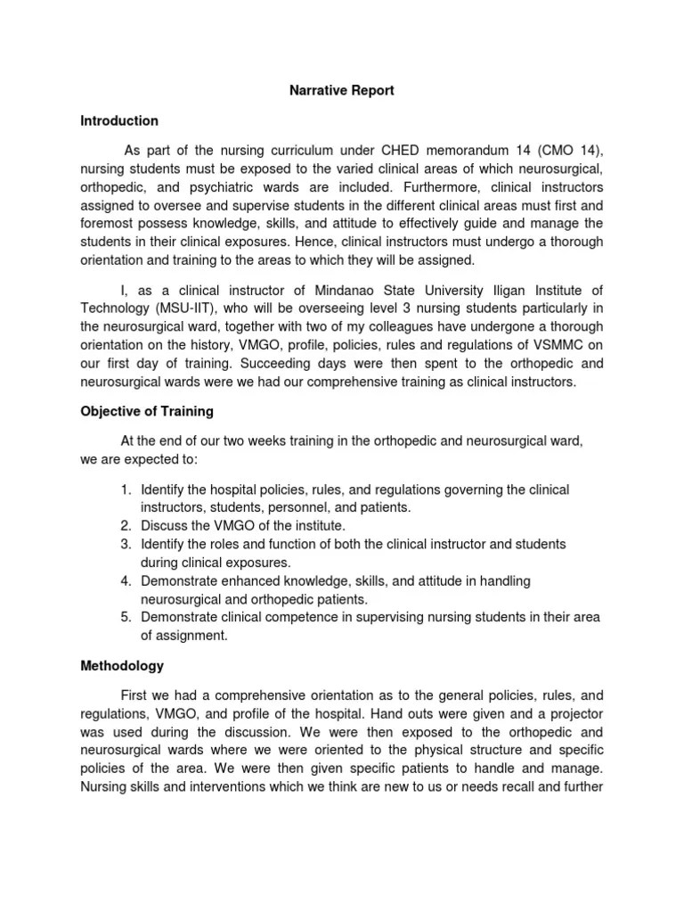 Narrative Report PDF Nursing Hospital