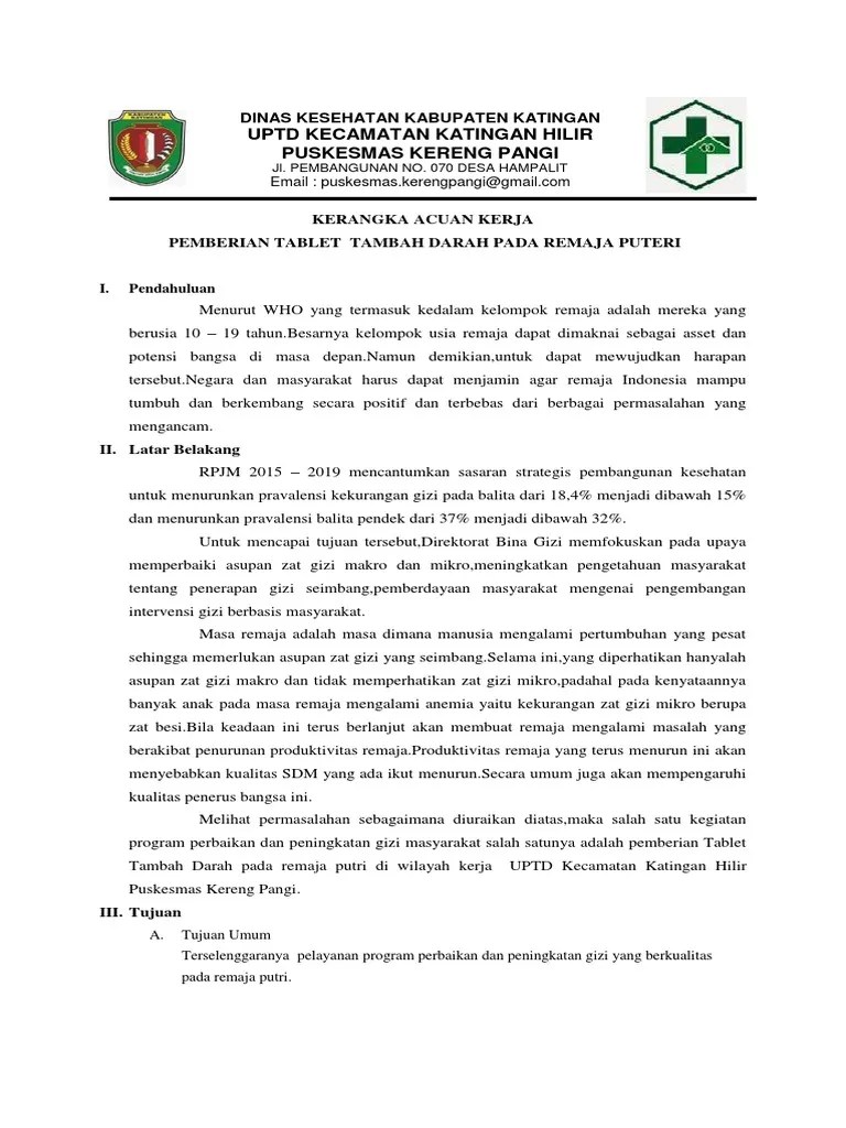 Kak Pemberian Tablet Tambah Darah Remaja Putri | PDF