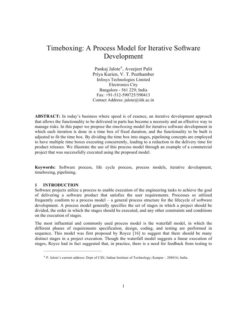 Time Boxing PDF Software Development Software Engineering