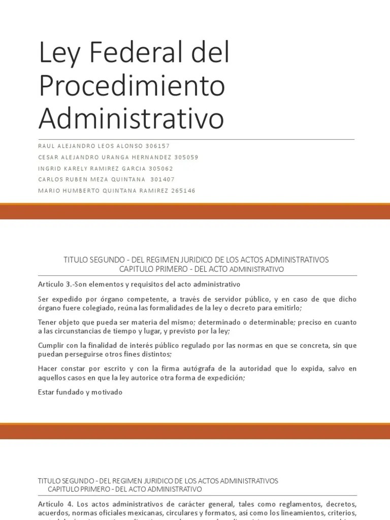 Ley Federal Del Procedimiento Administrativo Federación Nulo (ley)
