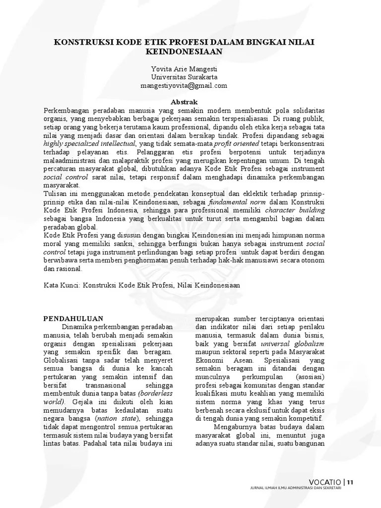 Jurnal Kode Etik Psikologi