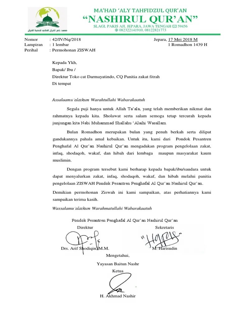 Contoh lainnya, untuk daerah jawa barat, besaran uang tunai untuk . 16 Contoh Surat Permohonan Zakat Fitrah