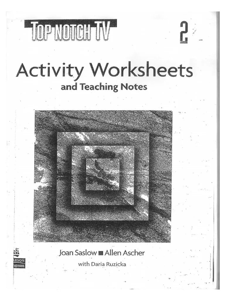 Top notch TV 2 Activity Worksheets and teaching notes