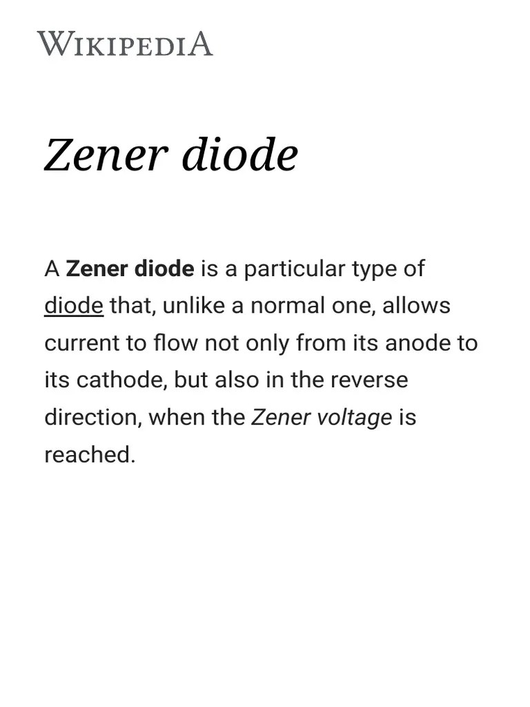 Zener Diode Wikipedia PDF Diode Bipolar Junction Transistor