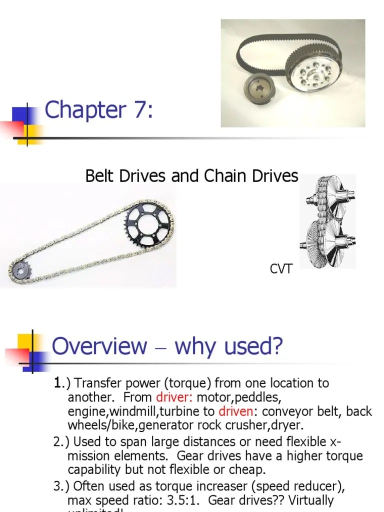 Belt and Chain Drive With Pics and Example PDF Belt (Mechanical