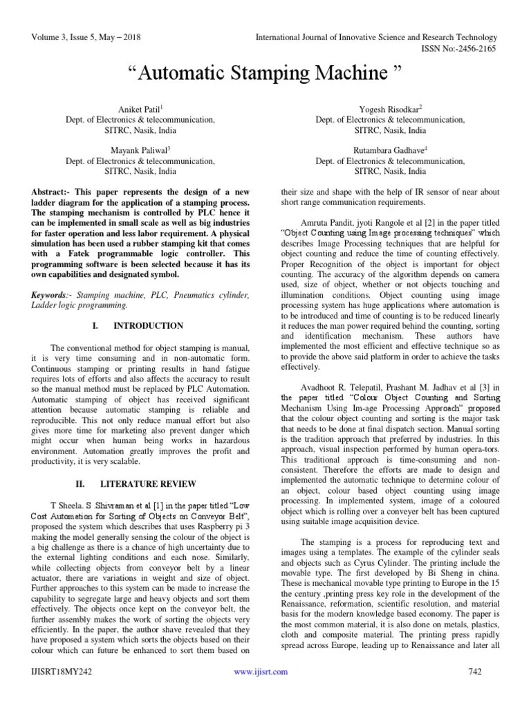 Automatic Stamping Machine | PDF | Machines | Printing