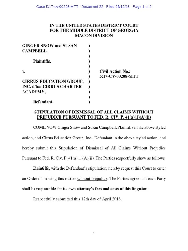 Voluntary Dismissal Prejudice (Legal Term) Lawsuit