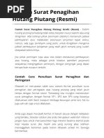 Contoh Surat Penagihan Hutang Piutang (Resmi) | PDF