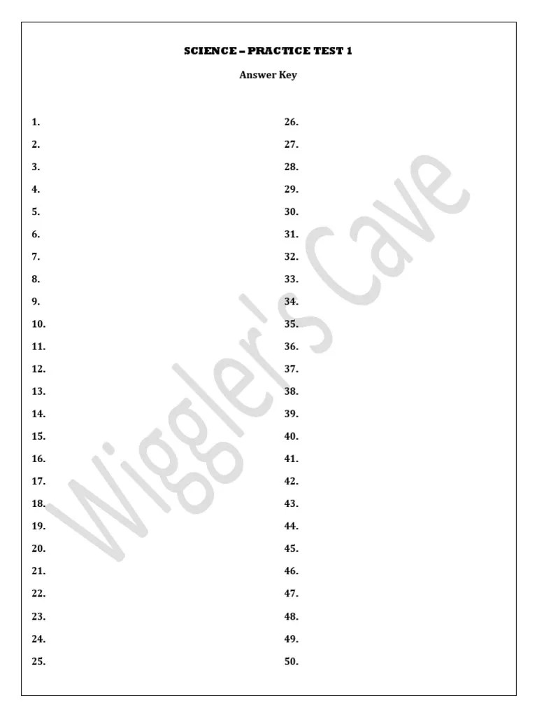 Science Answer Key PDF Evaluation Methods Tests