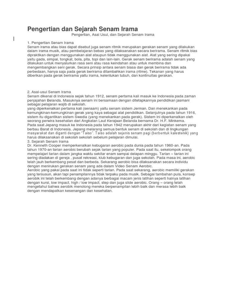 Pengertian Dan Sejarah Senam Irama | PDF