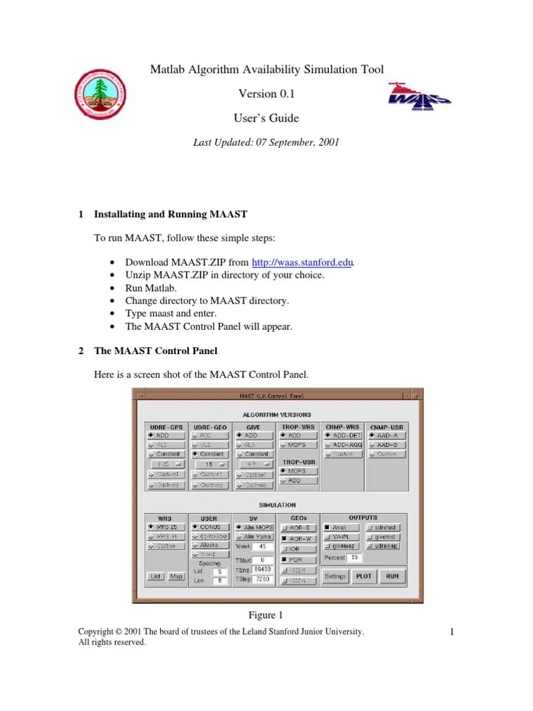 Matlab Algorithm Availability Simulation Tool User's Guide 1