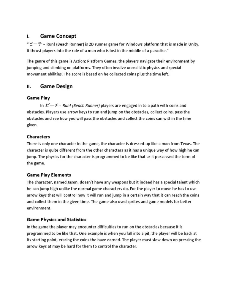 Game Proposal PDF Screenshot Software
