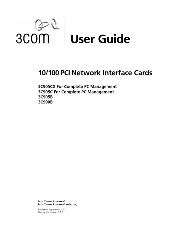User Guide 10/100 PCI Network Interface Cards PDF Network Interface Controller Microsoft