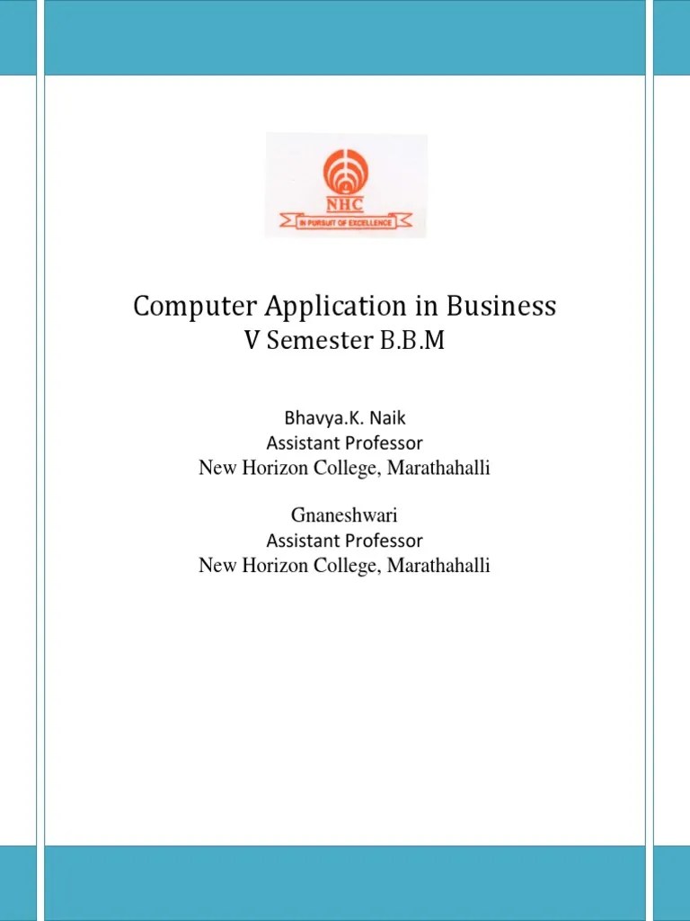 Computer Application in Business NOTES Information