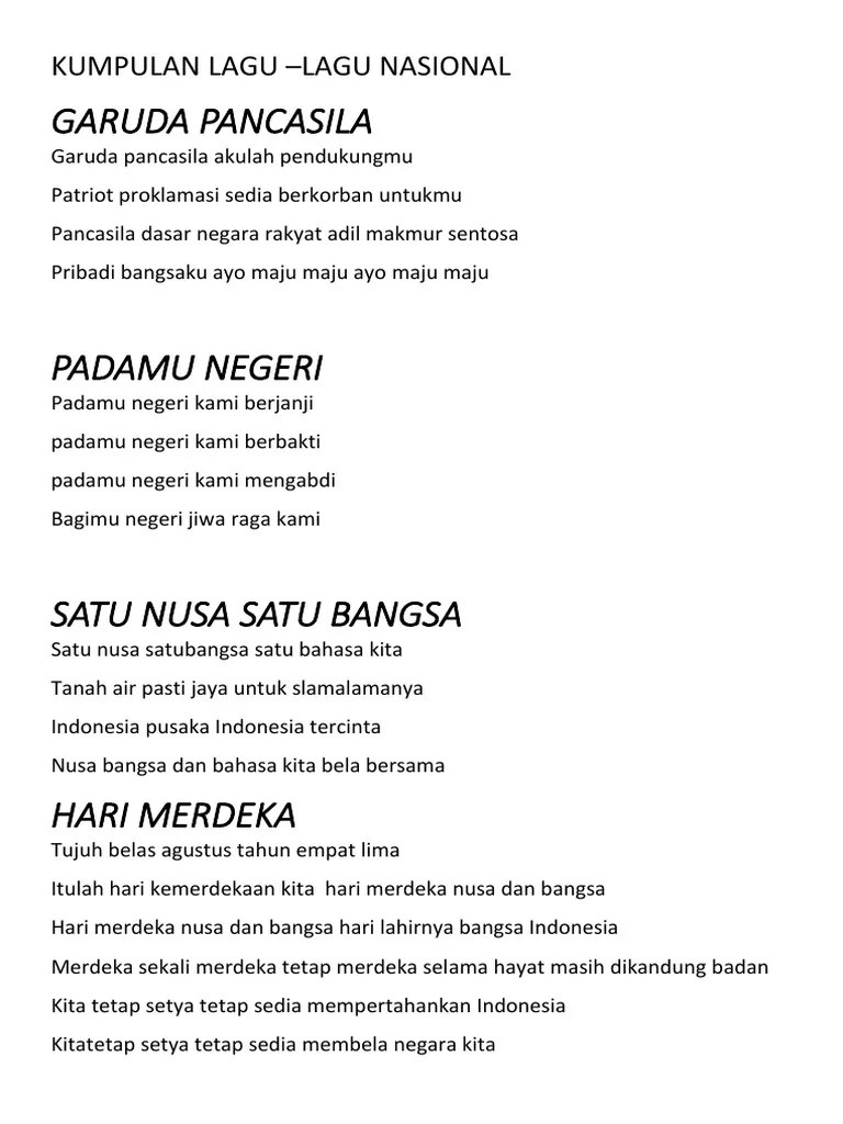 Kumpulan Lagu Nasional | PDF