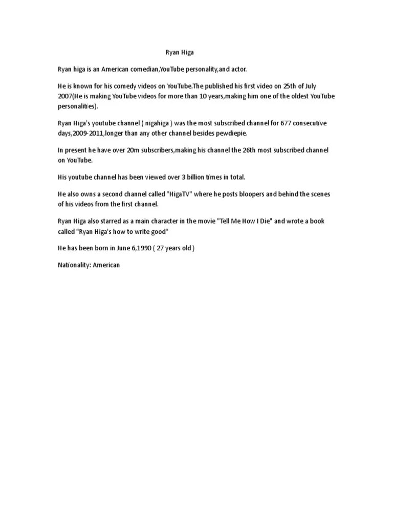 Ryan Higa. PDF