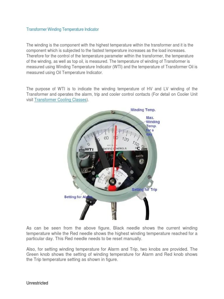 Transformer Winding Temperature Indicato1 PDF Transformer Temperature