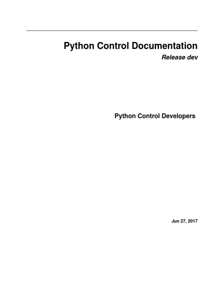 Python Control PDF Parameter Programming) Control Theory