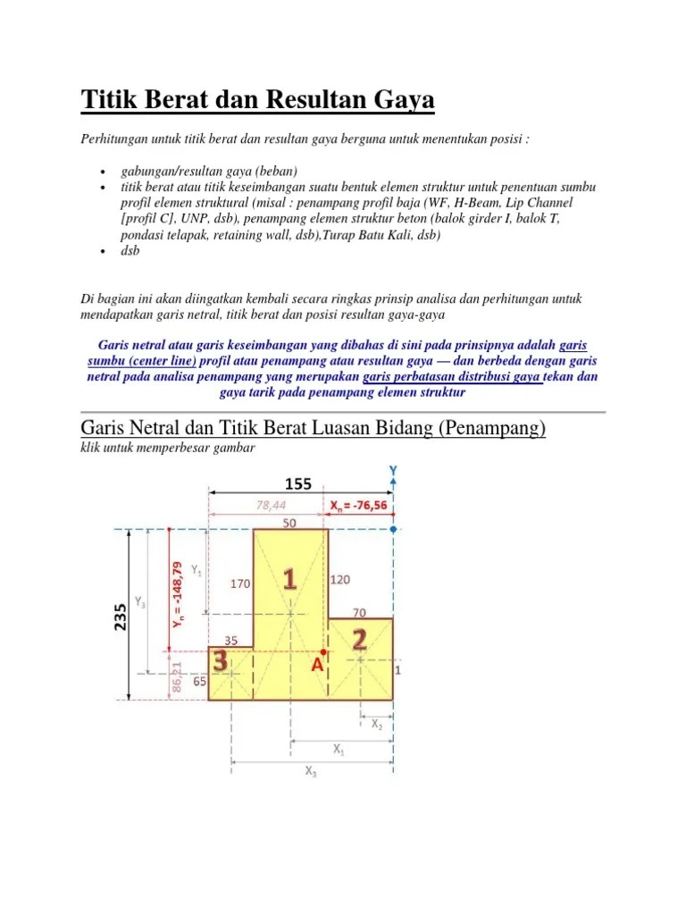 Titik Berat Dan Resultan Gaya | PDF