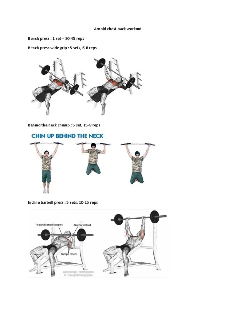 Arnold Chest Back Workout PDF