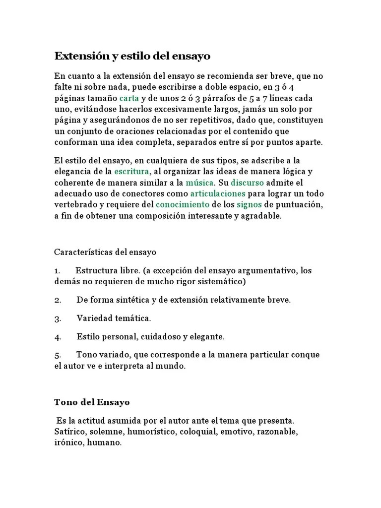 Extensión y Estilo Del Ensayo Memorándum Comunicación