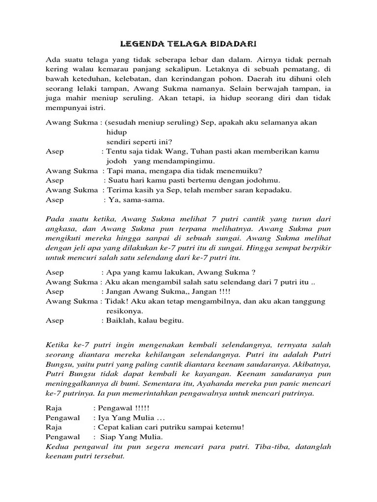 Teks Drama (Legenda Telaga Bidadari) | PDF
