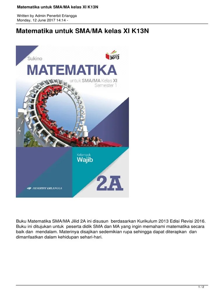 Kunci Jawaban Buku Matematika Wajib Sukino Kelas Xii