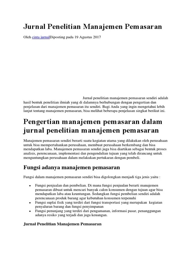 Contoh Skripsi Manajemen Pemasaran Pdf 2017 Pejuang Skripsi