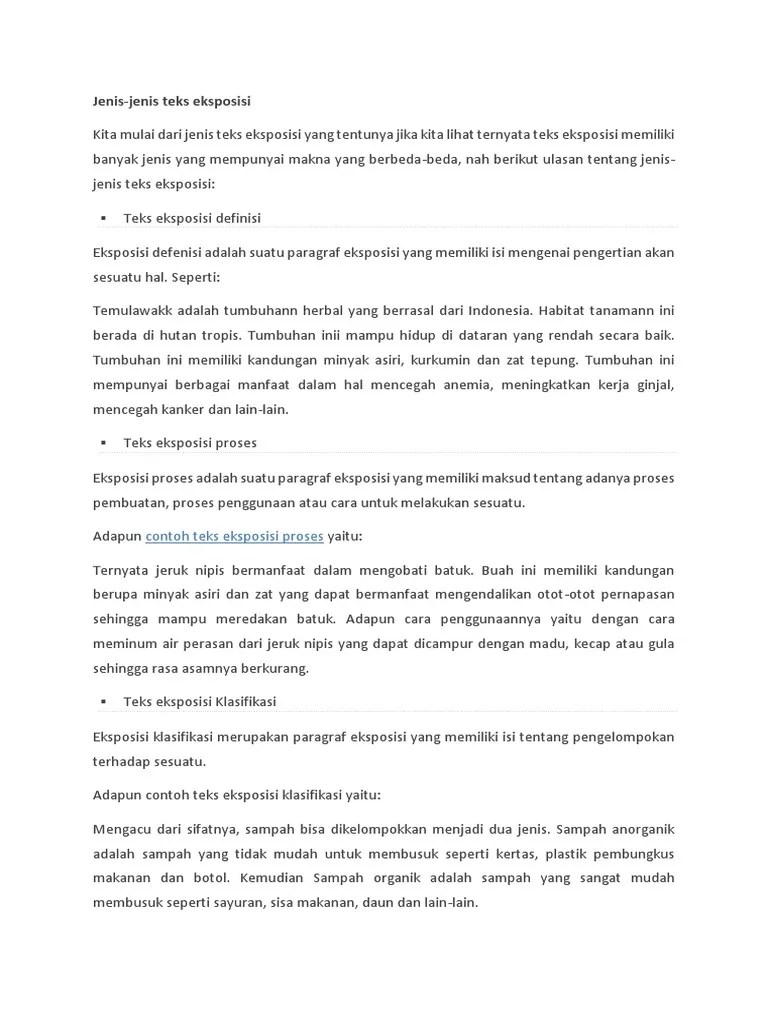 Contoh Teks Eksposisi Klasifikasi Contoh Resource