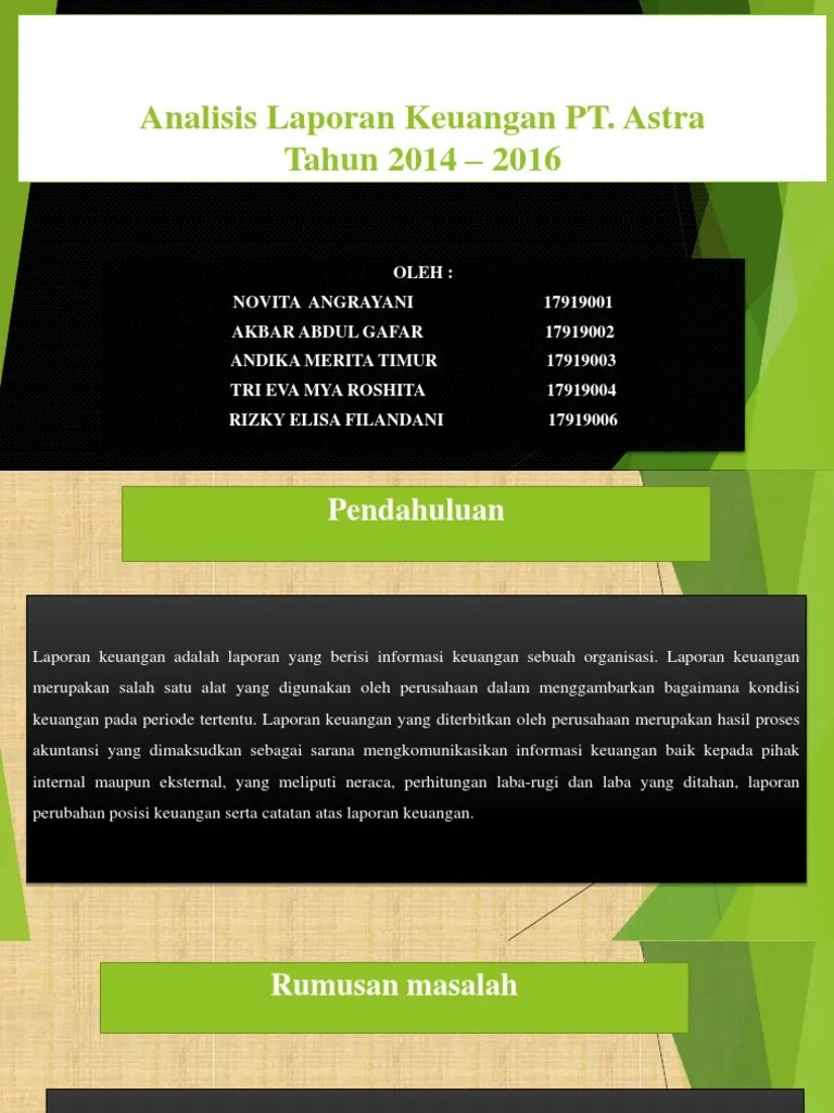 Laporan Keuangan Pt Astra International Tbk Tahun 2014 Tentang Tahun