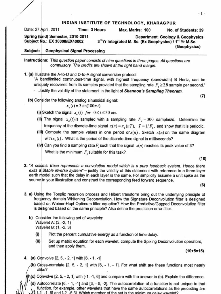 Geophysical Signal Processing PDF